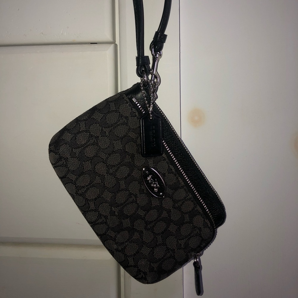 Dark Grey/Black Coach Wristlet